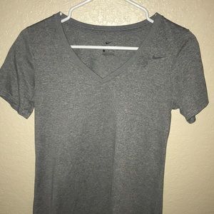gray nike v-neck